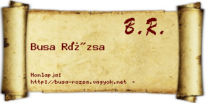 Busa Rózsa névjegykártya